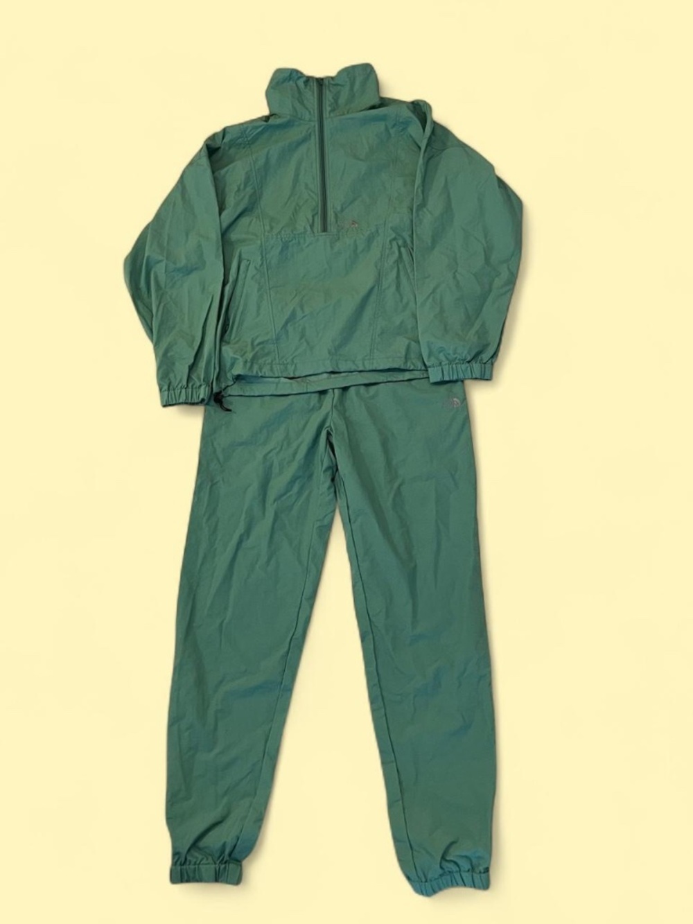 Vintage 80s The North Face Tracksuit Nylon Anorak Jacket Pants 2 Piece Green Men